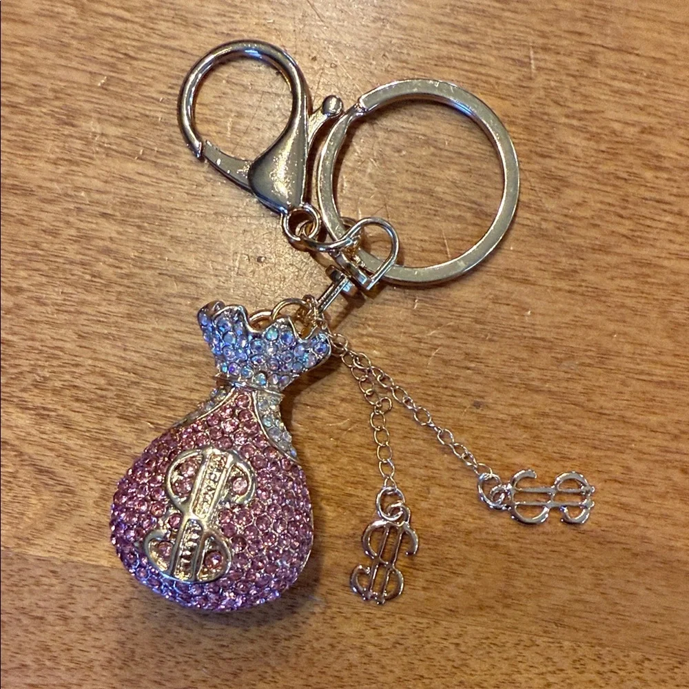 Crystal rhinestone, money, bag, purse, charm key ring - Picture 2 of 4